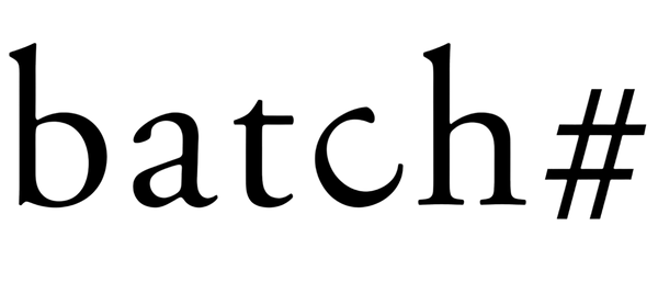 Black text 'batch#' on a white background